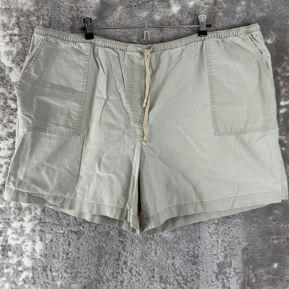 LL Bean Plus Size 2X Minimalist‎ Drawstring Casual Short Gray Pull On Cotton